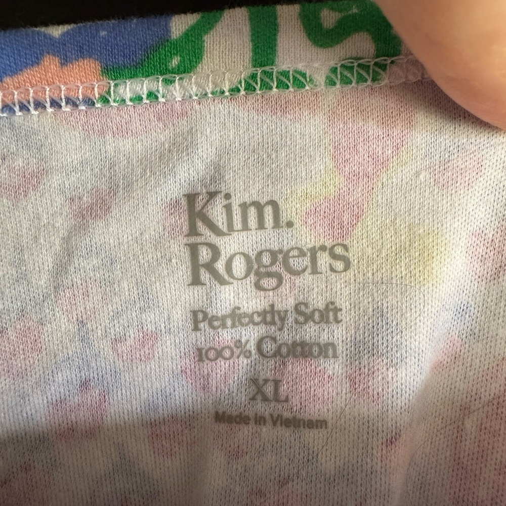 Kim Rogers Vibrant Floral 100% Cotton T-Shirt Size XL - Picture 2 of 3